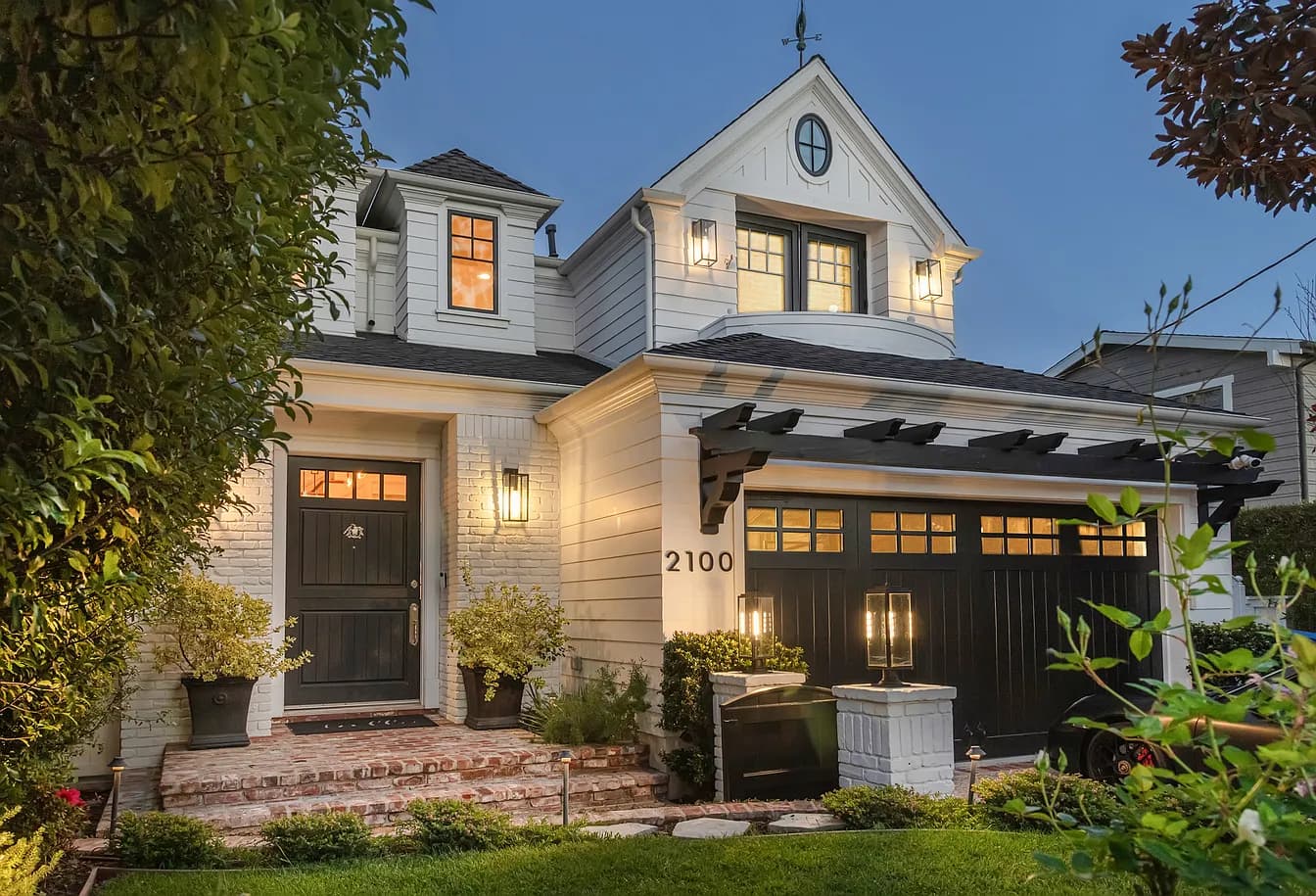 Exterior twilight view of 2100 Pine Avenue in Manhattan Beach.